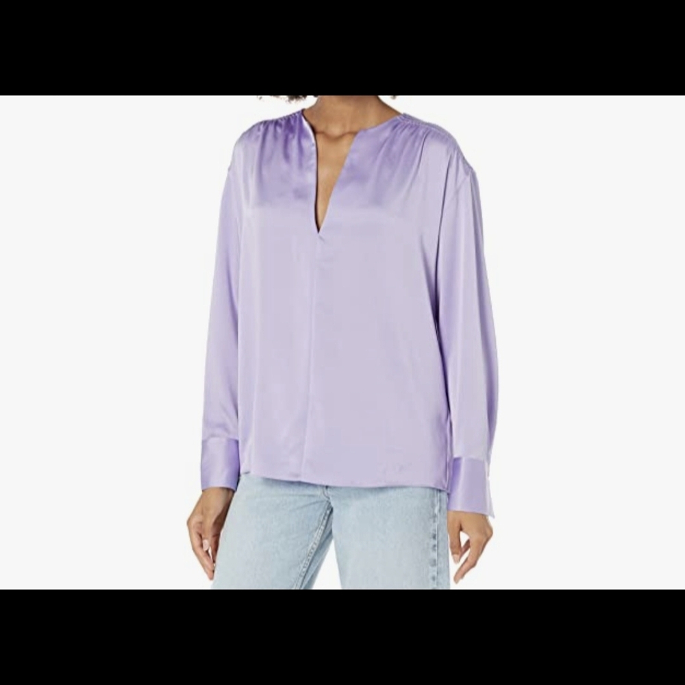 Vince Women's Smocked Blouse, Lily Stone, Size S, Preowned